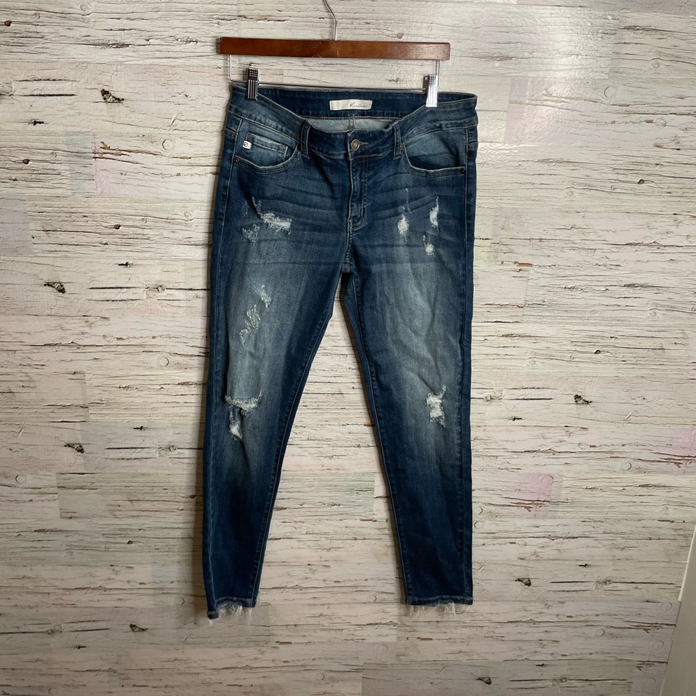Kancan jeans raw hem distressed skinny size 29